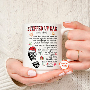 Stepped Up Dad Definition, Gift for Dad Mug, Personalized Mug