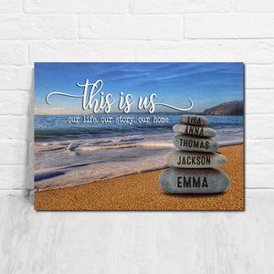 This is us our life, our story, our home, Gift for Family Canvas, Personalized Canvas