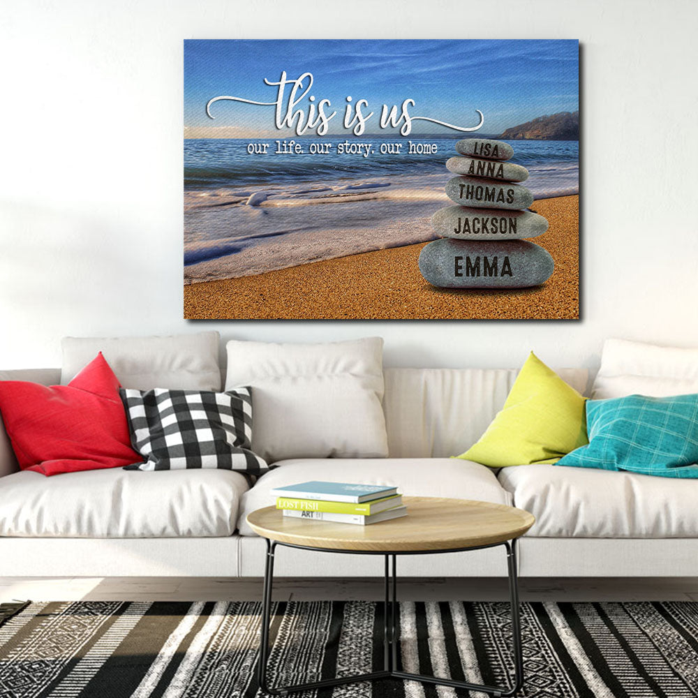 This is us our life, our story, our home, Gift for Family Canvas, Personalized Canvas