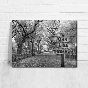 Black & White Street Signs Canvas, Personalized Canvas