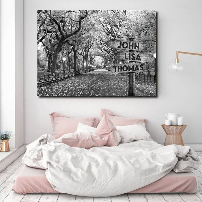 Black & White Street Signs Canvas, Personalized Canvas