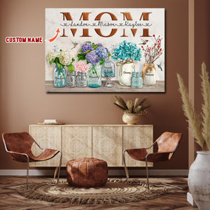 Mom - Amazing, beautiful, unique, strong, precious, Gift for Mom Canvas, Personalized Canvas