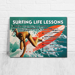Surfing life lessons, believing in yourself makes all the difference, Surfing lover Canvas
