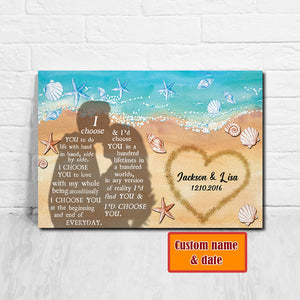 I'd choose you, Gift for Couple Canvas, Personalized Canvas