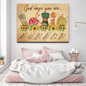 God says you are, Sewing lover Canvas, Gift for Her Canvas