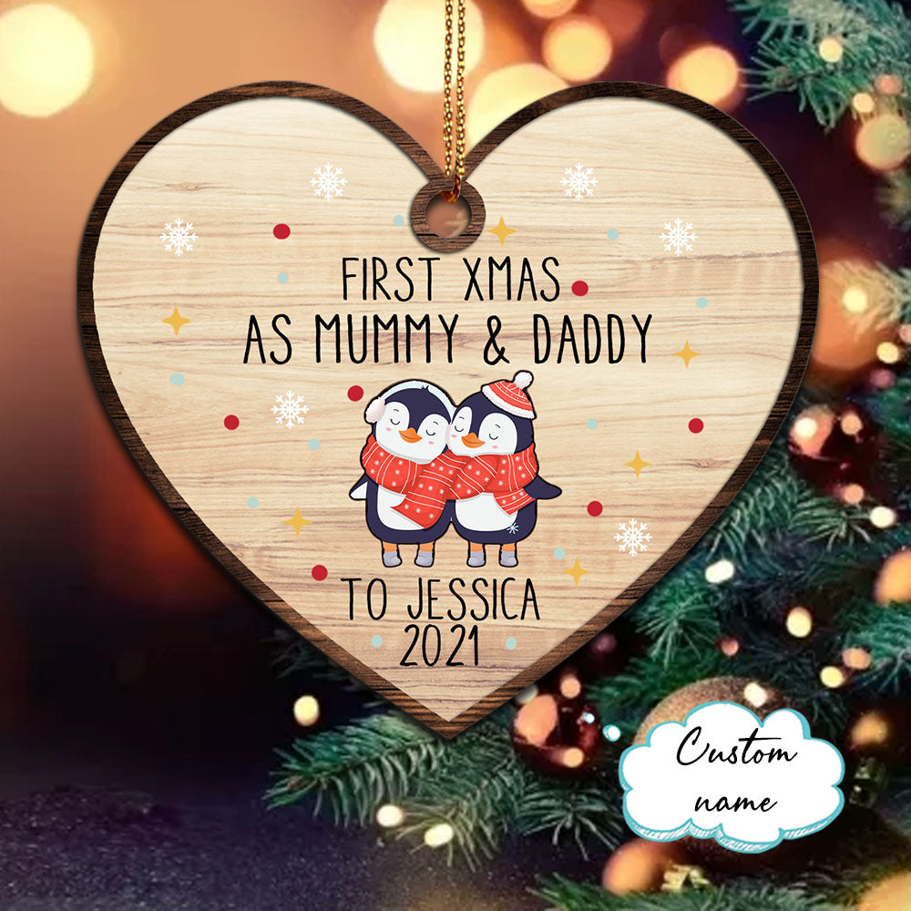 First Xmas As Mummy & Daddy, Gift to Daughter Personalized Ornament