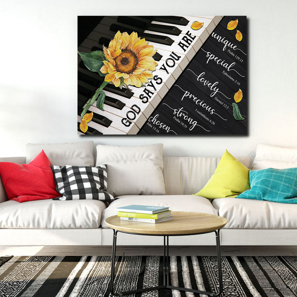 God says you are strong, Piano Canvas, Wall-art Canvas