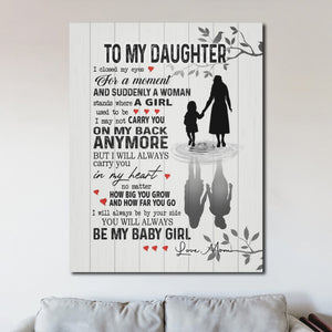 To My Daughter I Closed My Eyes For A Moment And Suddenly A Man Stands, Mother and Daughter, Gift for Daughter Canvas