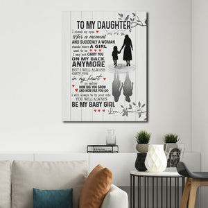 To My Daughter I Closed My Eyes For A Moment And Suddenly A Man Stands, Mother and Daughter, Gift for Daughter Canvas