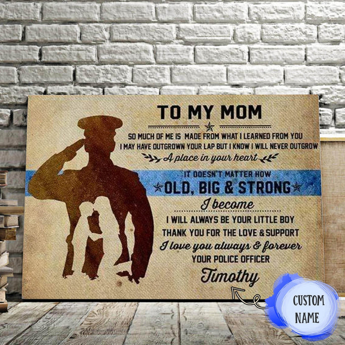 To My Mom Vintage Personalized Canvas