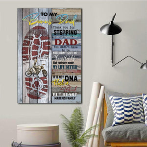 Motorcycle - To My Bonus Dad, Thanks for stepping in, Gift for bonus Dad Canvas