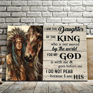 Native American - Girl's Daughter Of The King, Gift for her Canvas