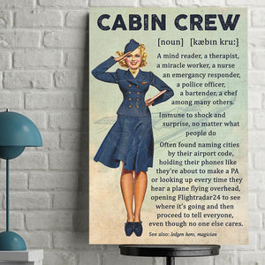 Cabin Crew Definitions, Gift for Her Canvas, Wall-art Canvas