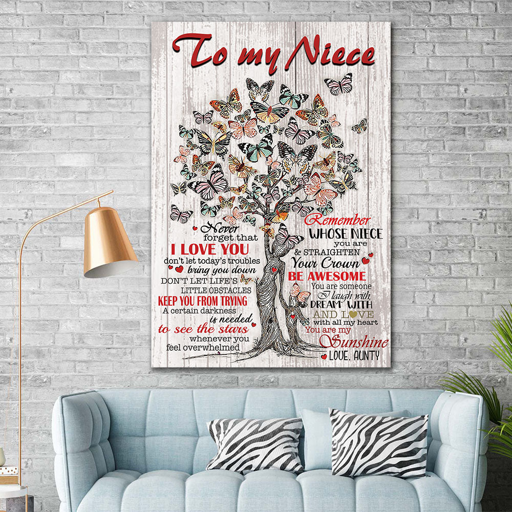To my Niece, Never forget that I love You, Gift for Niece Canvas
