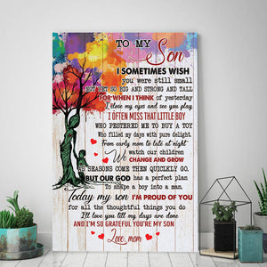 To my Son, I'm so grateful you're my son, Gift from Mom to Son Canvas