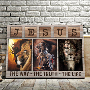 Jesus Lion Canvas - The Way, The Truth, The Life Canvas, Wall-art Canvas