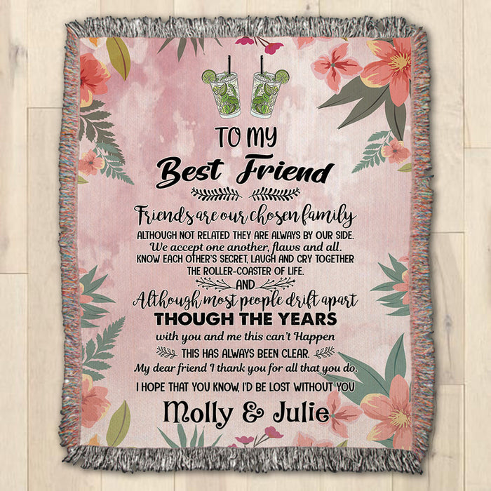 To my Best Friend, I hope that You know, I’d be lost without You, Personalized Blanket