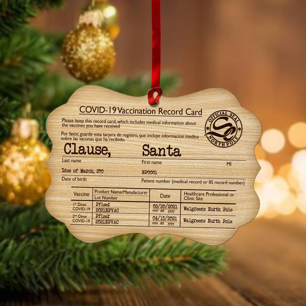 COVID-19 Vaccination Record Card, Personalized Ornament