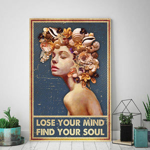 Mushroom Girls lose your mind find your soul, Gift for Her Canvas, Wall-art Canvas