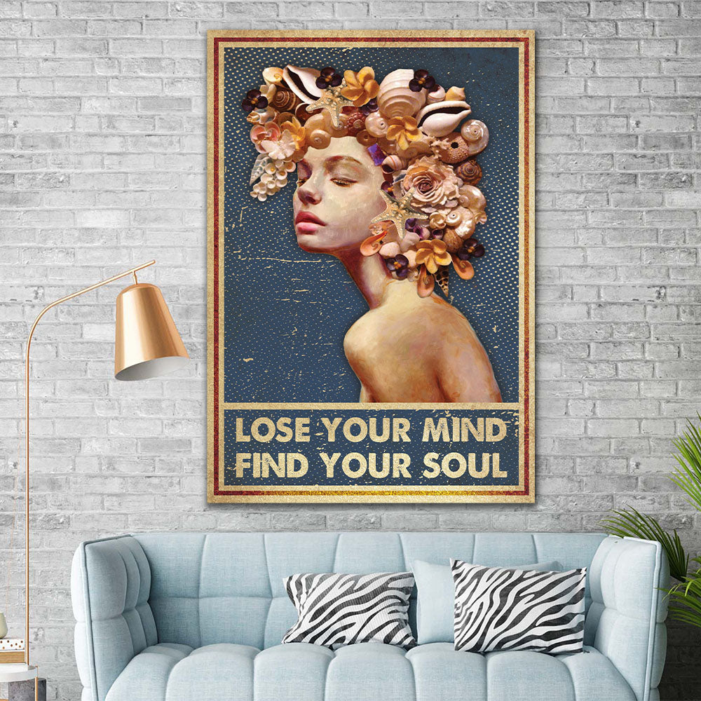Mushroom Girls lose your mind find your soul, Gift for Her Canvas, Wall-art Canvas