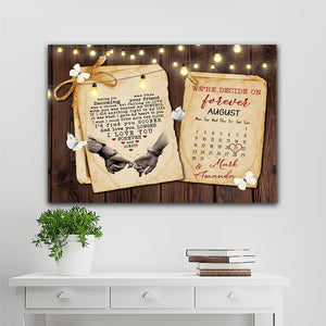 We're decide on forever, Couple Canvas, Personalized Canvas