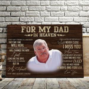 or my Dad in heaven, I always and forever love you, Gift for Dad Canvas, Personalized Canvas