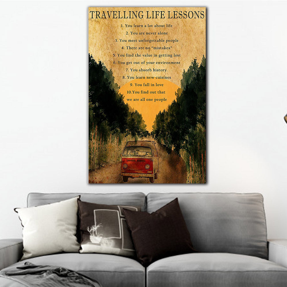 Travelling Life Lesson, Travelling Lover Canvas