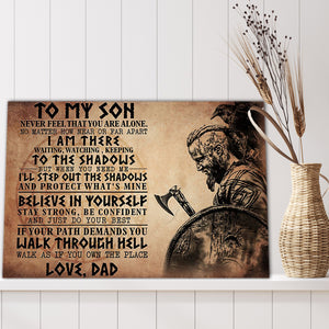 Viking to my Son, nerver feel that you are alone, Gift from Dad to Daughter Canvas