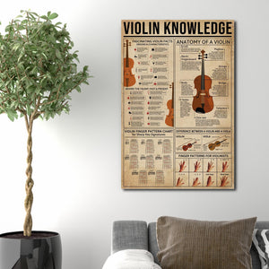 Violin Knowledge, Violin lover Canvas