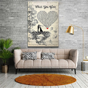 What You Give, Lyric song Canvas, Wall-art Canvas