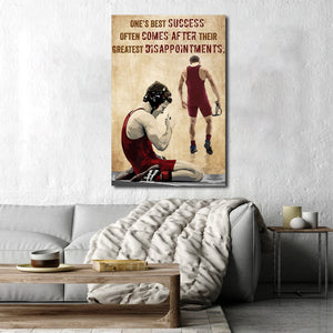 Wrestling One's Best Success Often Comes After Their Greatest Disappointments, Gift for Him, Wrestling Canvas
