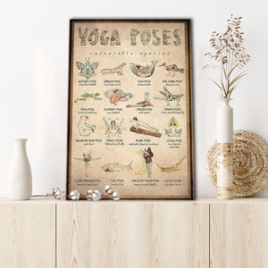 Yoga Poses Vulnerable Species, Yoga lover Canvas, Wall-art Canvas