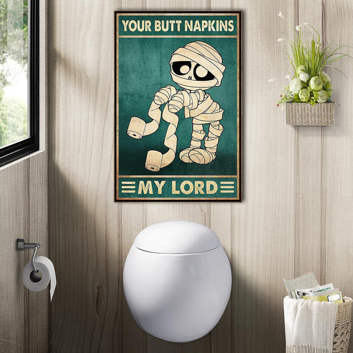 Zombie Toilet Paper Your Butt Napkins My Lord, Funny Canvas