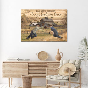Baseball May Your Journey Always Lead You Home 0.75 & 1.5 In Framed Canvas - Wall Decor,Canvas Wall Art