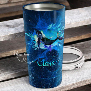 Dolphin Swim Mom Like A Normal Mom But Louder And Prouder Personalized Tumbler - Mother's Day Gift, Mom Tumbler, Mom Cup