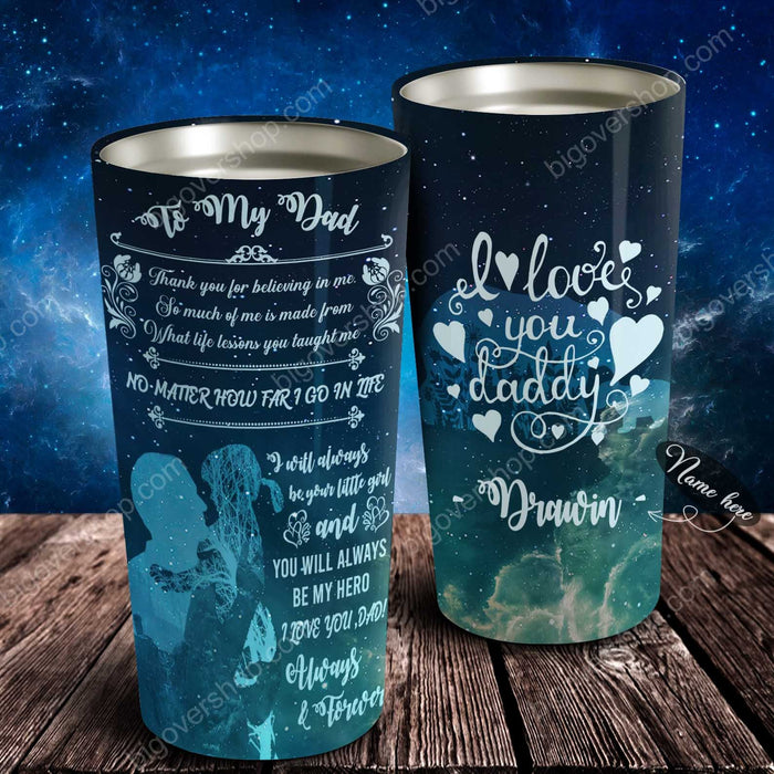 To My Dad - Heart Galaxy - Personalized Tumbler - Father's Day Gift, Dad Tumbler, Dad Cup, Best Dad Gift