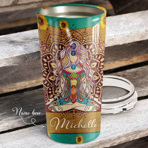 Personalized I’m Mostly Peace Love And Light A Little Go Fuck Yourself Stainless Steel Tumbler - Yoga Lovers Gifts
