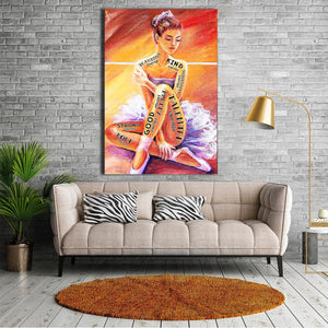 Ballet Girl I Am Enough Woman Loved Ballet Canvas- 0.75 & 1.5 In Framed Canvas - Home Wall Decor, Wall Art