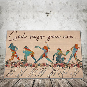 Baseball God Says You are Unique Special - 0.75 & 1.5 In Framed Canvas - Gift For Baseball Lovers- Wall Decor,Canvas Wall Art