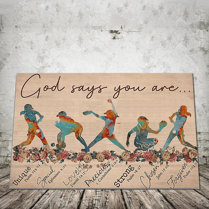 Baseball God Says You are Unique Special - Gift For Baseball Lovers Canvas