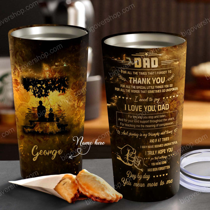 Dad And Son, Daughter Galaxy Sunset Fishing& Sunset - Personalized Tumbler - Father's Day Gift, Dad Cup, Best Dad Gift