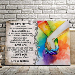 Personalized LGBT The Day I Met You I Have Found The One Whom My Soul Loves 0.75 & 1.5 In Framed - Home Decor, Canvas Wall Art