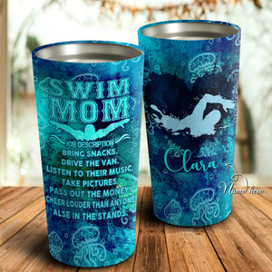 Swim Mom Job Description Personalized Tumbler - Mother's Day Gift, Mom Tumbler, Mom Cup
