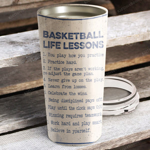 Basketball life lessons, Basketball lover, Gift for Him Tumbler, Personalized Tumbler