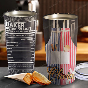 Baker nutrition facts, Gift for Her Tumbler, Personalized Tumbler