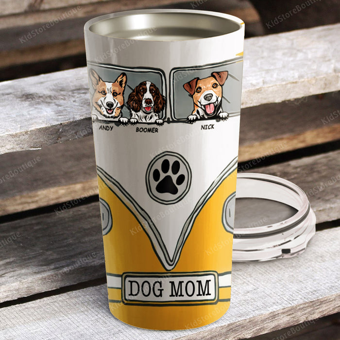 School bus dog mom, Gift for Mom Tumbler, Personalized Tumbler