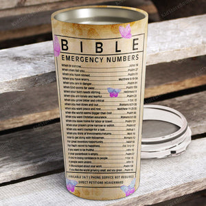 BIBLE emergency number, Gift for Daughter Tumbler, Personalized Tumbler