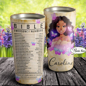 BIBLE emergency number, Gift for Daughter Tumbler, Personalized Tumbler