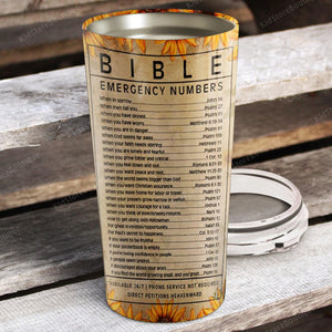 BIBLE emergency number, Gift for Her Tumbler, Personalized Tumbler