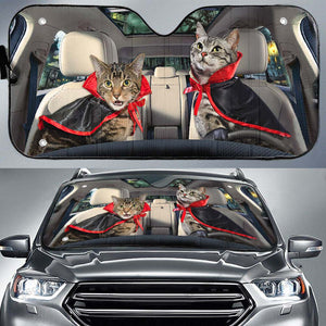 Vampire Cats Family, Halloween Car Sunshade